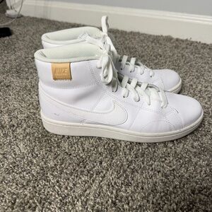 Nike Women's White and Tan High-Top Sneakers